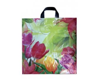 Пакет с петлевой ручкой 45*45 (70мкм) Тюльпаны (300/50)