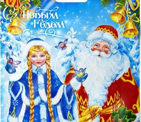 Пакет с прорубной ручкой 40*47см (45мкм) НГ В гостях у сказки (500/50)