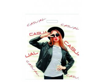 Пакет с прорубной ручкой 36*45+4 (35мкм) Девушка в темных очках (1000/50)