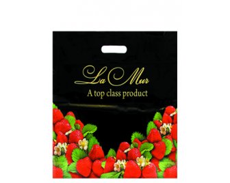 Пакет с прорубной ручкой  40*43+3 (85мкм) LaMur Земляника (400/20)