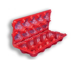 Контейнер РП-10/1 бокс для яиц Красный (250*107*72)  (290шт)