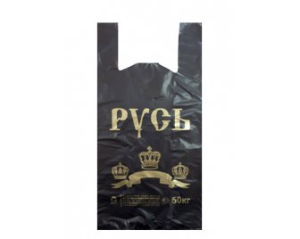 Майка ПНД 30*60 Черная 30мкм Русь Арлекино (1000/100)