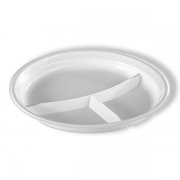 Тарелка биоразлагаемая d=230мм (кукурузный крахмал) Черная (350/50)