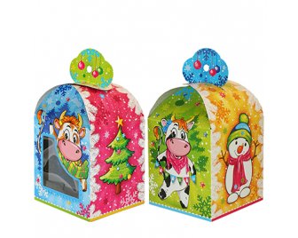 Коробка 1,0кг Му-Му с окном Новый год (150)