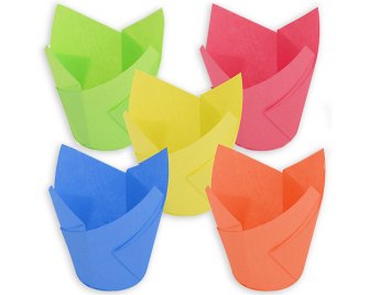 Тарталетки d50 h70 Микс цвета Тюльпан 250шт (16)