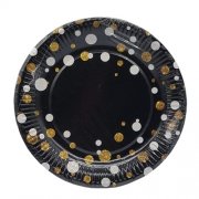 Тарелка картонная 230 мм ВЕЧЕРИНКА черная (6шт/уп) (55)