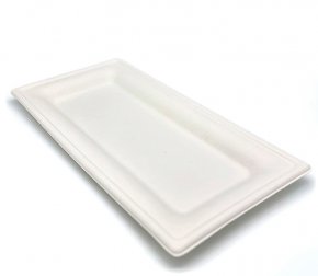Тарелка биоразлагаемая 260*130мм прямоугольная (сахарный тростник) (500/50)  Р304