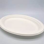Тарелка бумажная D=262*200 Овальная (сахарный тростник) (500/50)  Р201