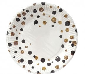 Тарелка картонная 230 мм ВЕЧЕРИНКА белая (6шт/уп) (55)