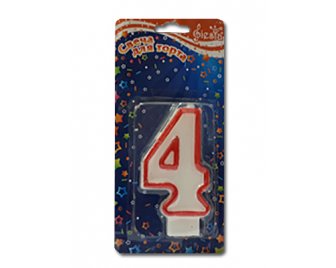 Свеча д/торта двусторонняя цифра-4
