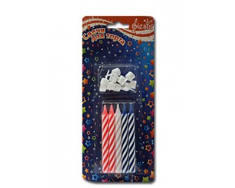 Свечи д/торта Полоска с подставкой (10шт/уп) (24)