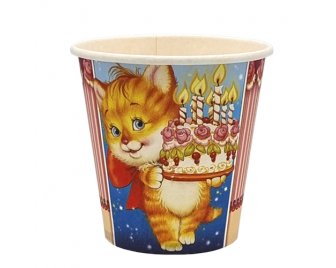 Стакан 250 мл бумажный ДЕТСКИЙ ПРАЗДНИК (6шт/уп) (120)