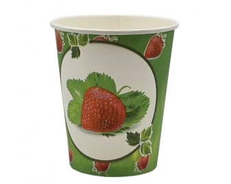 Стакан 250 мл бумажный КЛУБНИЧНЫЙ ФРЕШ (6шт/уп) (63)