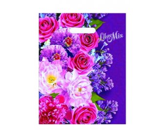 Пакет с прорубной ручкой 30*40 (30мкм) Лиловый микс (1000/50)