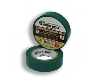 Изолента ПВХ 15мм*10м Нова ролл Зеленая 200/10