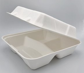 Контейнер 220*200*85 3-секционный (сахарный тростник) ланч-бокс (200/50)  B105