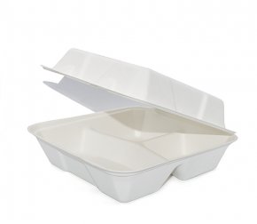 Контейнер 220*200*85 3-секционный (сахарный тростник) ланч-бокс (200/50)  B105