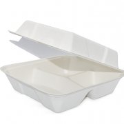 Контейнер 220*200*85 3-секционный (сахарный тростник) ланч-бокс (200/50)  B105