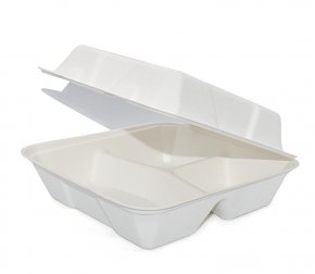 Контейнер 220*200*85 3-секционный (сахарный тростник) ланч-бокс (200/50)  B105